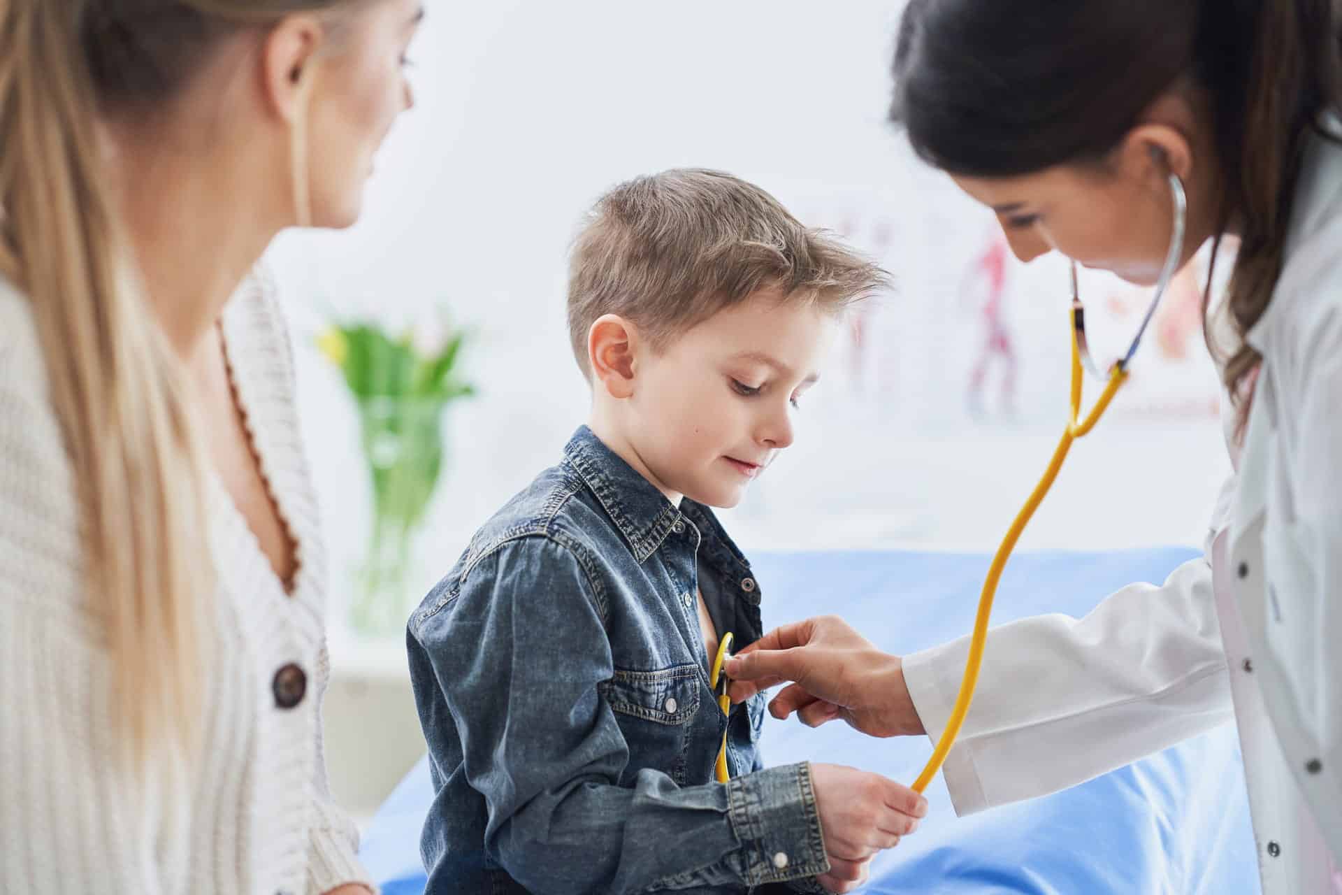 pediatrician with child